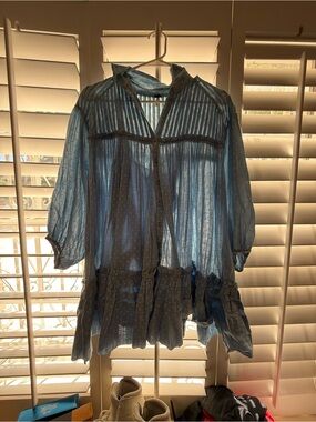 free people shibori long sleeve tunic dress Free People Shibori Long Sleeve Tunic Dress in Blue Size S
